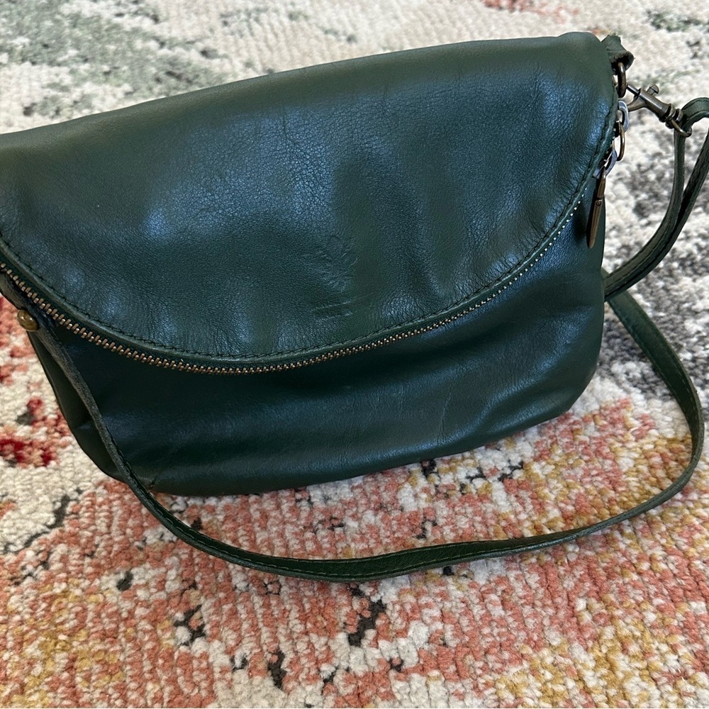 Vintage Borse In Pelle Italy Green Soft Genuine Leather Crossbody Bag Handbag